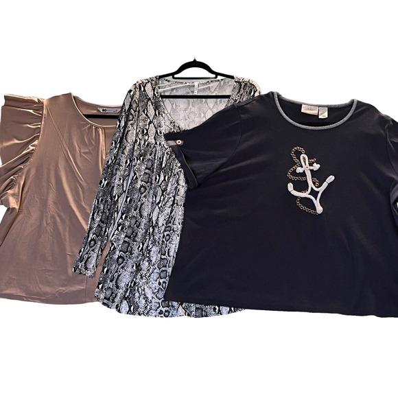 Lot Of 3 Women’s Tops Sz 3X Comfy Casual Daily Wear Nautical ALL SEASONS BUNDLE - Picture 1 of 16